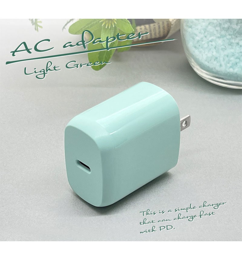 ���Ŵ� AC�����ץ��� AC���Ŵ� ������C PD�б� �ѥ�ǥ�Х꡼ 20��å� �ϥ��ѥ ��®���� ��®���� �����б� ���󥻥�� AC 20W Type-C Power Delivery �饤�ȥ��꡼�� RACC20W02ULGR