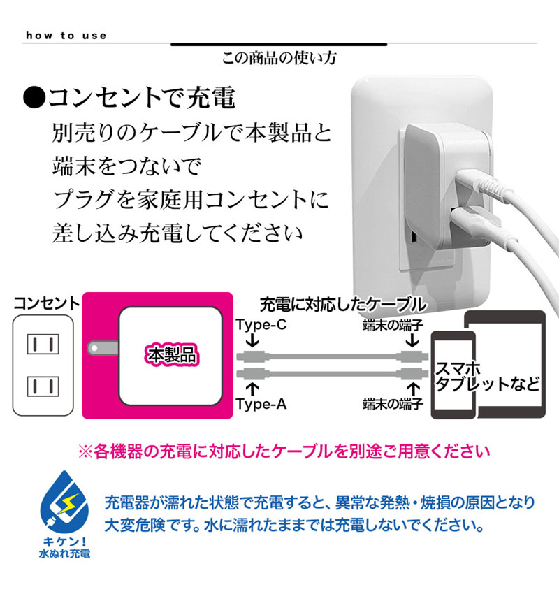 �饹���Хʥ� AC���Ŵ� PD�б� QC�б� ��®���� 20W Type-C Type-A �ۥ磻�� ���ޥ� ���֥�å� RACCA20W01WH �ۥ磻�� RACCA20W01WH