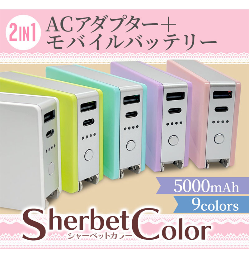 ���Ŵ� AC�����ץ��� AC���Ŵ�  ��Х���Хåƥ꡼ 5000mAh ������C ������A 3A USB Type-C typec Type-A AC �֥�å� RLI050AC3A01BK
