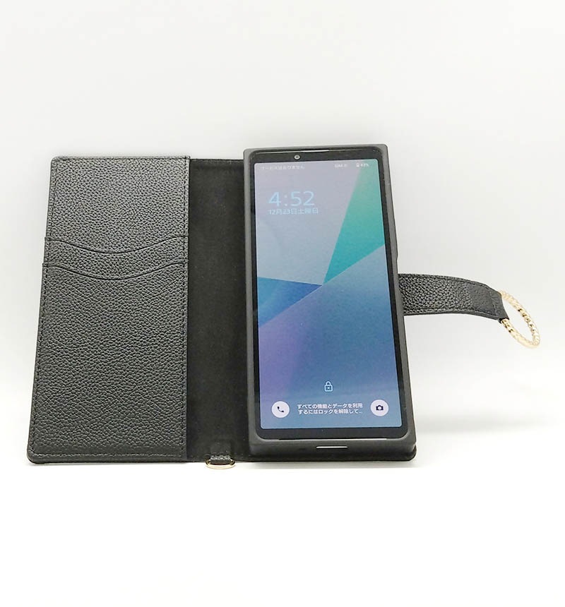 Xperia 10 VI �Ѿ׷� ��Ģ���쥶�������� KAKU Ring �֥�å� IN-RXP10M6TBC10/B