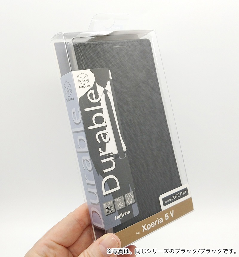 Xperia 5 V  �Ѿ׷� ��Ģ���쥶�������� KAKU Durable �֥롼/�饤�ȥ��졼 IN-RXP5M5TBC9/AGR