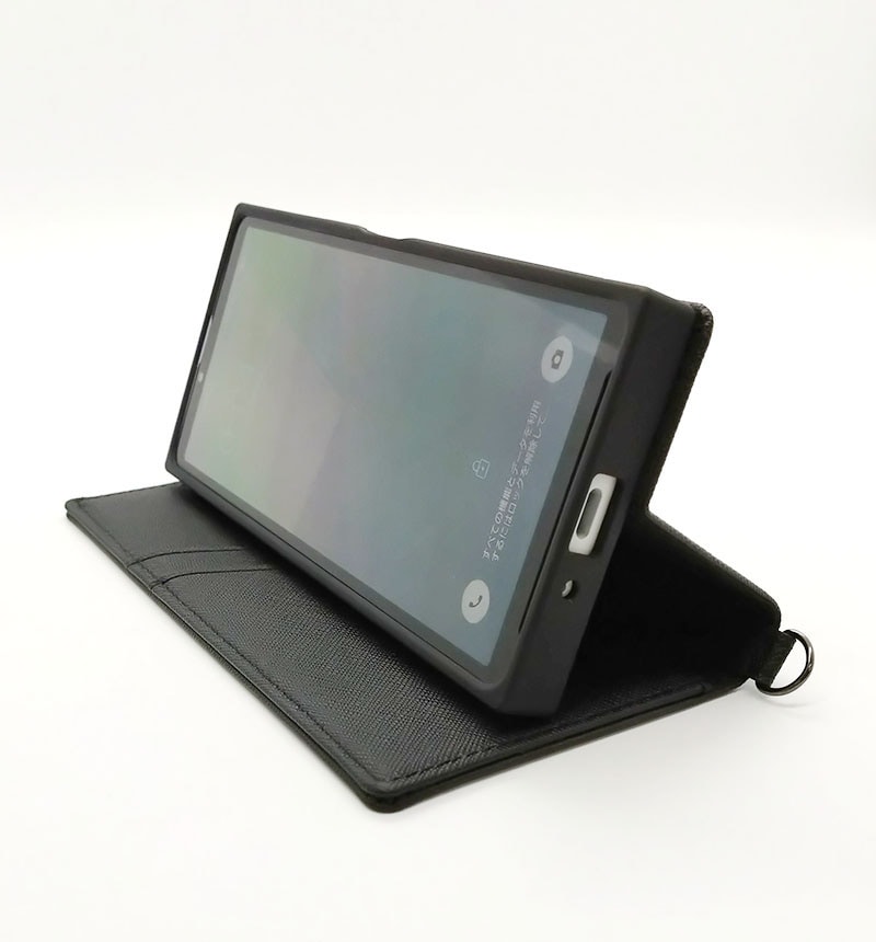 Xperia 10 VI �Ѿ׷� ��Ģ���쥶�������� KAKU Durable �֥�å�/�֥�å� IN-RXP10M6TBC9/BB