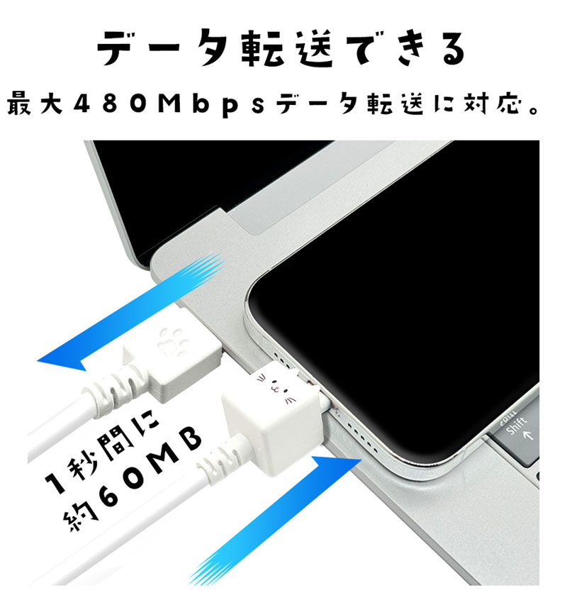 ��Фˤ㡼 ���ޥ� �����֥� ������Τ����������֥� ���� �̿� Type-A to Type-C 3A 1m iPhone Android ��Х˥㡼 ����� R10CAAC3A06MCC