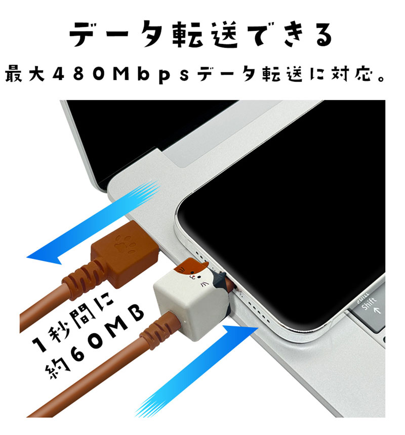 ��Фˤ㡼 ���ޥ� �����֥� ������Τ����������֥� ���� �̿� Type-A to Type-C 3A 1m iPhone Android ��Х˥㡼 �ߥå� R10CAAC3A06MIK