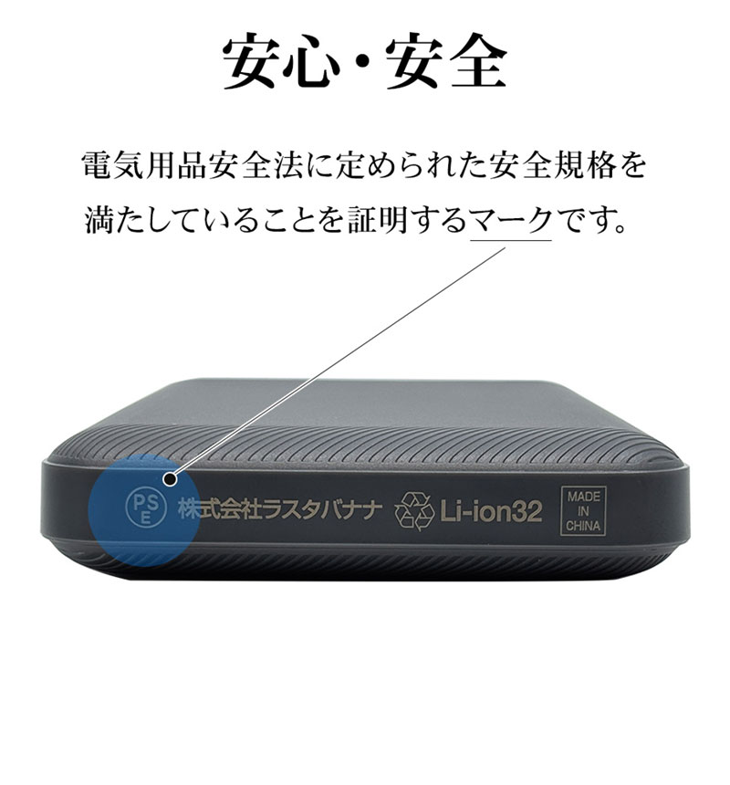 ����Ŵ �������Хåƥ꡼ 10000mAh 3�ݡ��� USB Type-C PD�б� 20W Type-A ���� �ۥ磻�� RLI100C20W03WH