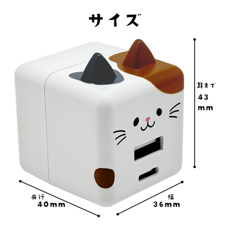 ��Фˤ㡼 USB���Ŵ� 2�ݡ���PD�б� USB Type-C Power Delivery 20W Type-A 2.4A ��Х˥㡼 ���Ϥ� RACCA20W03KHK