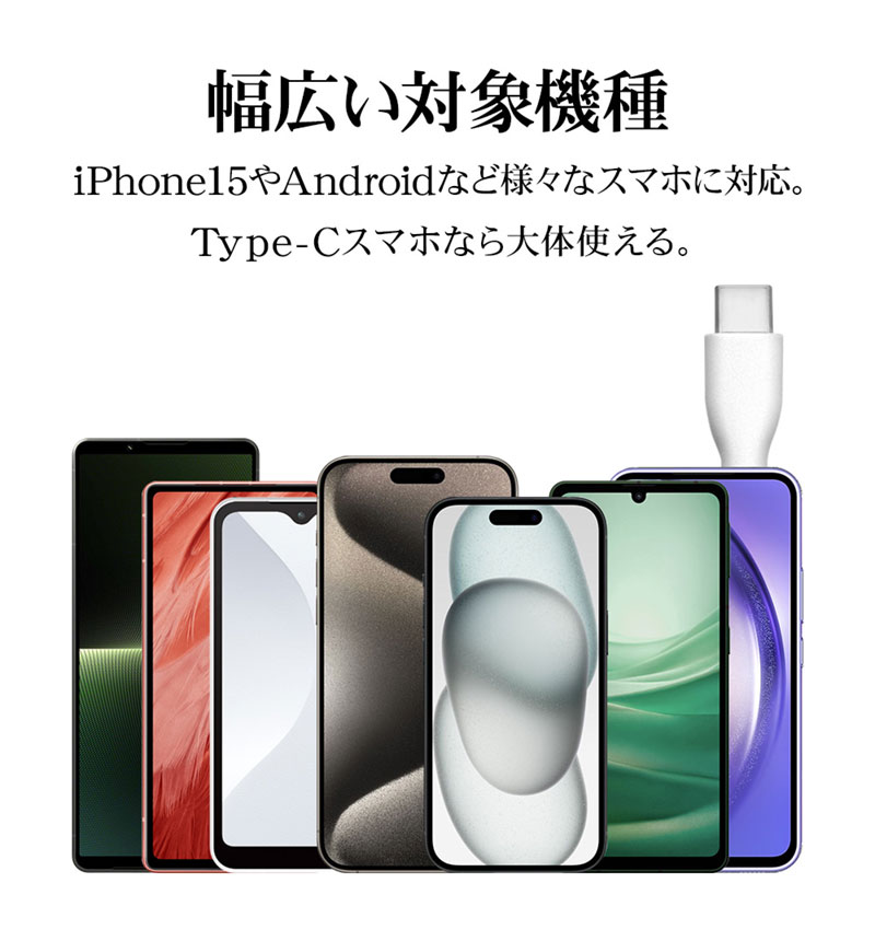 ACŴ ֥η 2᡼ȥ б 󥻥 AC Type-C 2.4A 2m ۥ磻  R20ACC2A03WH ۥ磻 R20ACC2A03WH