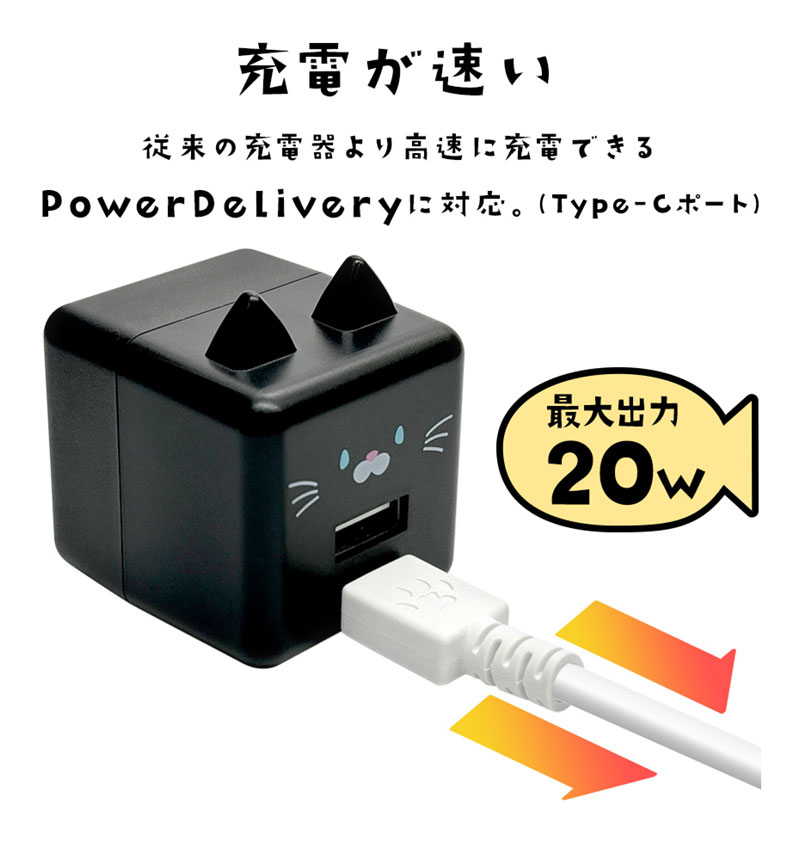 Фˤ㡼 USBŴ 2ݡPDб USB Type-C Power Delivery 20W Type-A 2.4A Х˥㡼 ޤ RACCA20W03MME