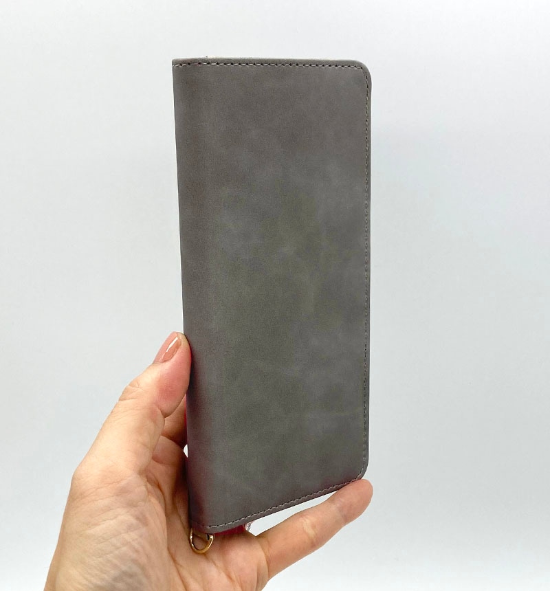 Xperia 5 IV 耐衝撃 手帳型レザーケース Raffine グレー IN-RXP5M4DML1