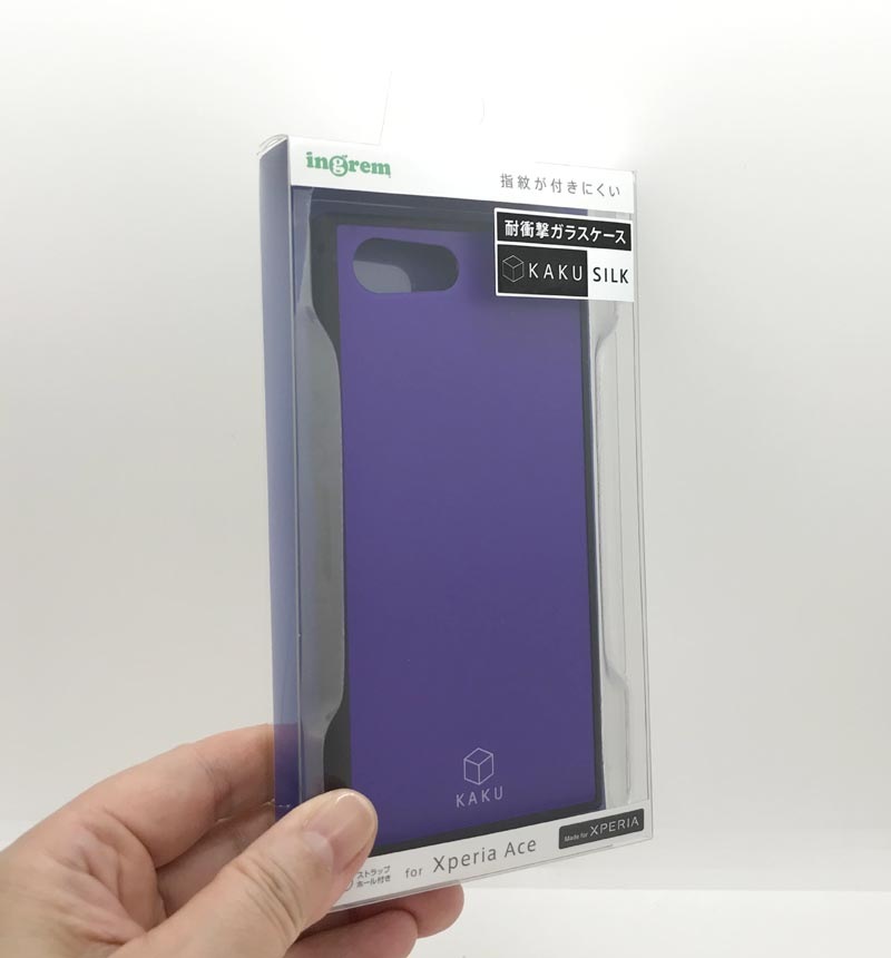 Xperia Ace 耐衝撃ガラスケース KAKU シルク パープル IQ