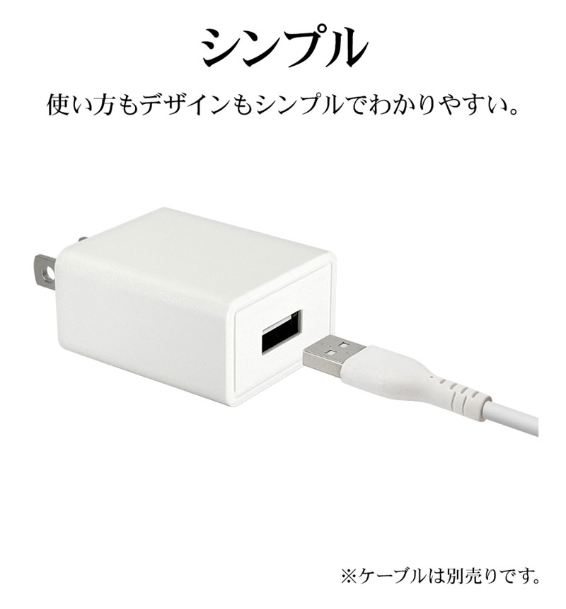 ���Ŵ� AC�����ץ��� USB���Ŵ� ������A 2����ڥ� ���� ���󥻥�� AC USB Type-A typea 2A ����ѥ��� �ۥ磻�� RACA2A03WH