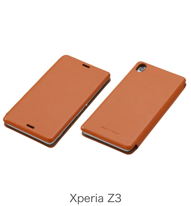 特価】GENUINE LEATHER COVER MASK for Xperia Z3 Camel DCS-CXZ3GLCA