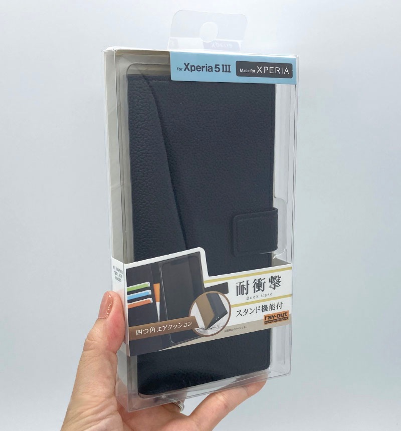 セール 10%OFF】Xperia 5 III 耐衝撃 手帳型レザーケース スクエア