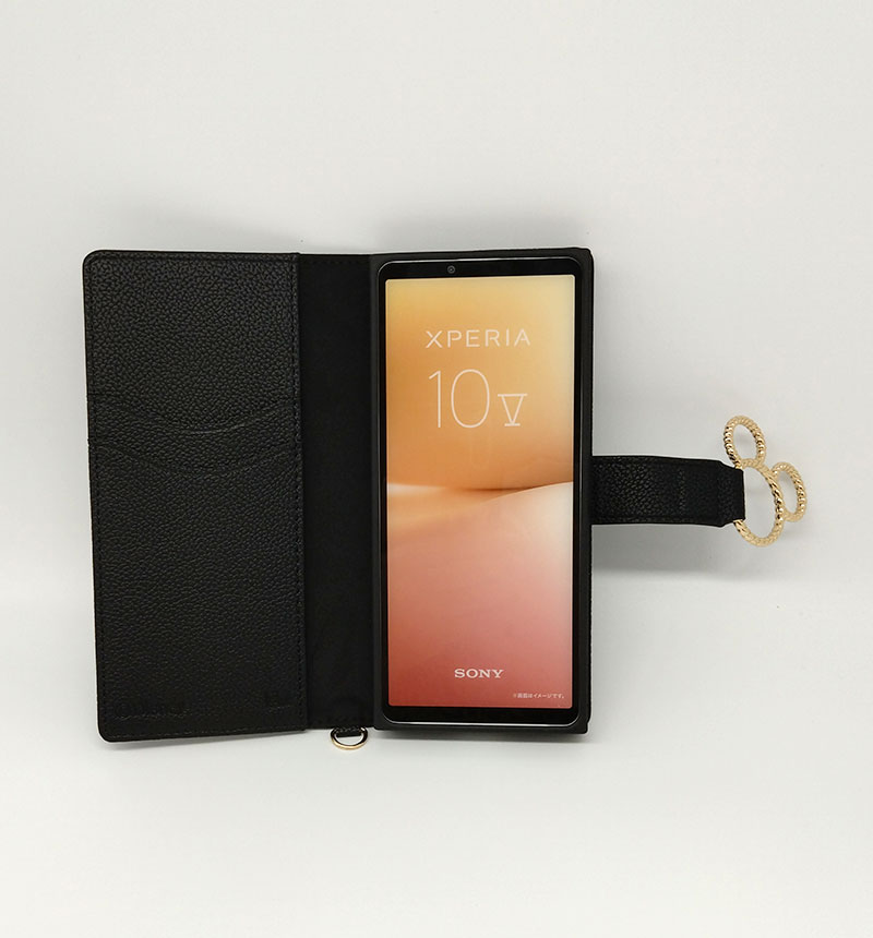 Xperia 10 V �إǥ����ˡ�����饯������/�Ѿ׷� ��Ģ���쥶�������� KAKU Ring �ߥå���_�ߥĥޥ�/�֥�å� IN-RDXP10M5TBC11B/MK10