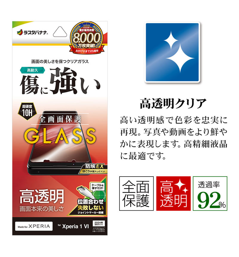 Xperia 1 VI ���饹�ե���� �����ݸ� ��Ʃ�� 0.33mm ����10H Ž���դ�������祤��ȥޡ������� ��Լ�饹���Хʥ� ���ꥢ_����� GP4209XP16