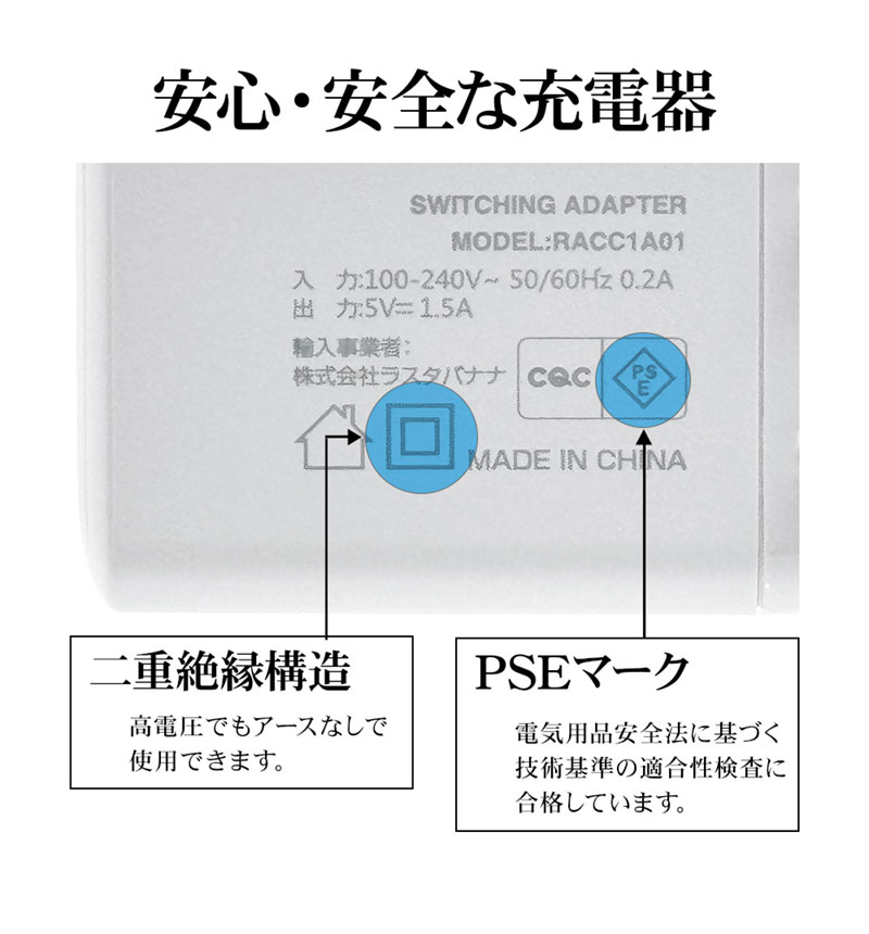 AC���Ŵ� ���� ���󥻥�� AC USB Type-C 1.5A ����ѥ��� �����б� �ۥ磻�� RACC1A01WH �ۥ磻�� RACC1A01WH