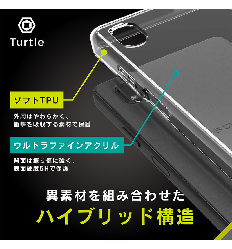 Xperia Ace III [Turtle] �ϥ��֥�åɥ����� ���ꥢ ���ꥢ TR-XP226-TT-CL