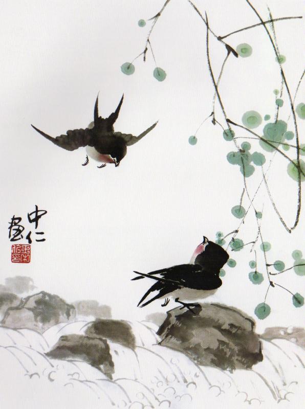 ツバメ 燕の描き方 模写宝典 中国画技法 中国絵画 中国語版 / 燕子