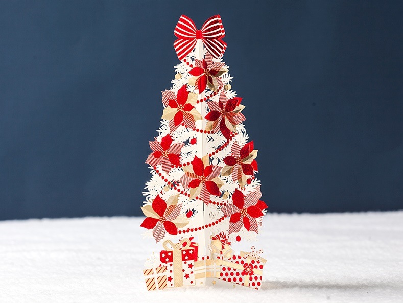 クリスマスツリー 立体切り絵 グリーティングカード ポップアップカード 3d立体剪 雕刻 伝統工芸品市場 民族雑貨 パーティーグッズ コスプレグッズ コスチュームグッズ 新華書城