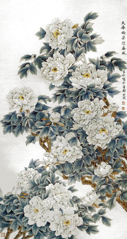 レア美品 中国作家の絵画作品(大) 満月夜の池鴛鴦牡丹図(セール！) Amazon.co.jp: 真作中国美術 丹青「松鶴」肉筆 紙本 掛軸 掛け軸