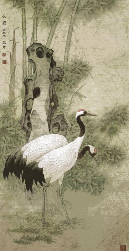 つる 伝統工筆仙鶴画法 中国画技法 中国絵画/传统工