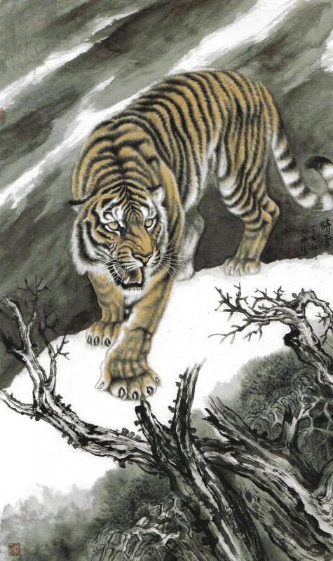らいおん とら ひょう 工筆獅虎豹画法 中国工筆画技法 中国絵画/工