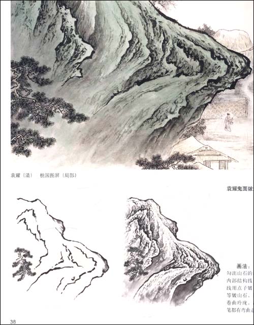 石画法 北派名家山水画 中国絵画/石法 北派名家山水画 | 中国