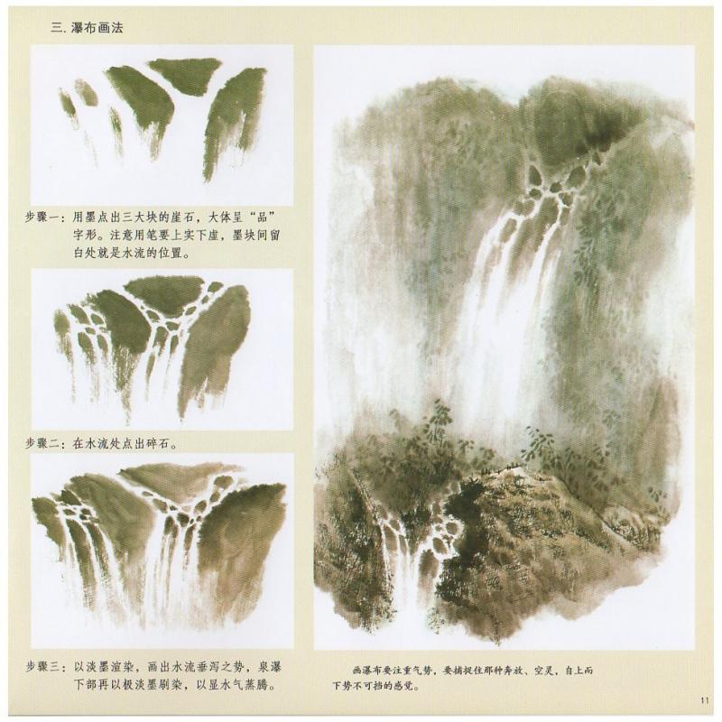 うんすい 雲水 雲 滝 岩 中国画技法 学画宝典 中国絵画/云水 学画宝典