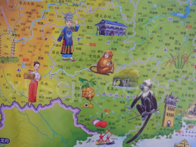 絵地図(知識) 中国地図/中国知识地图 儿童地图