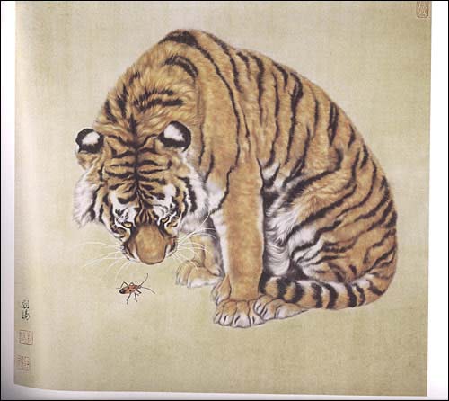 劉揚先生 画虎 名画家から学ぶ中国画技法 中国絵画/刘扬