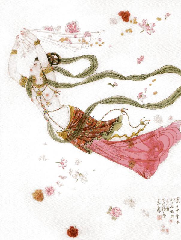 てんにょ 飛天仕女画法 中国画技法 中国絵画/飞天仕女画法