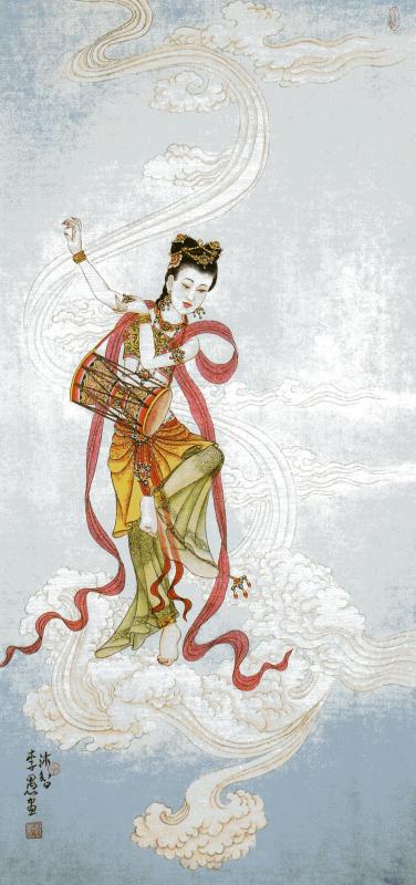 てんにょ 飛天仕女画法 中国画技法 中国絵画/飞天仕女画法