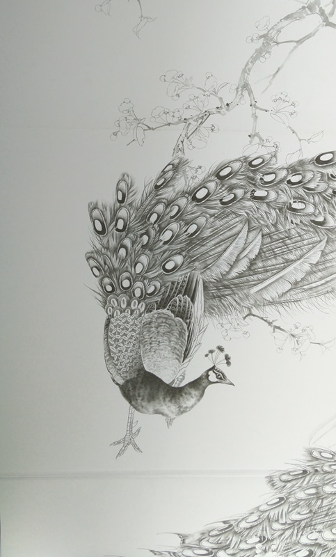 中国古美術★純手描き四条屏・人物画芯★国画・斉白石印款・肉筆・宣紙・带水印・文房 中国古美術☆純手描き四条屏・人物画芯☆国画・斉白石印款・肉筆