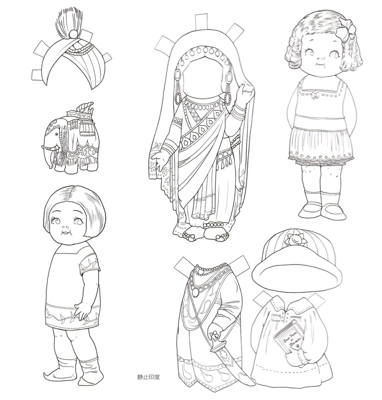 Dingles 人形塗り絵 日常着せ替え主題ショー / Dingles娃娃