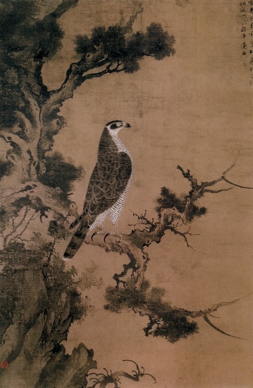 中国絵画 工芸 鷹