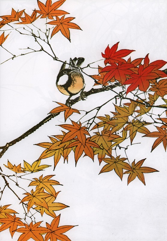 真作】 喜聞◇ 『今井玉芳 紅葉鶉図(秋景花鳥画)』 1幅