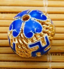 七宝焼きビーズ 3号 中国景泰藍 花柄ボールビーズ 中国結びパーツ 