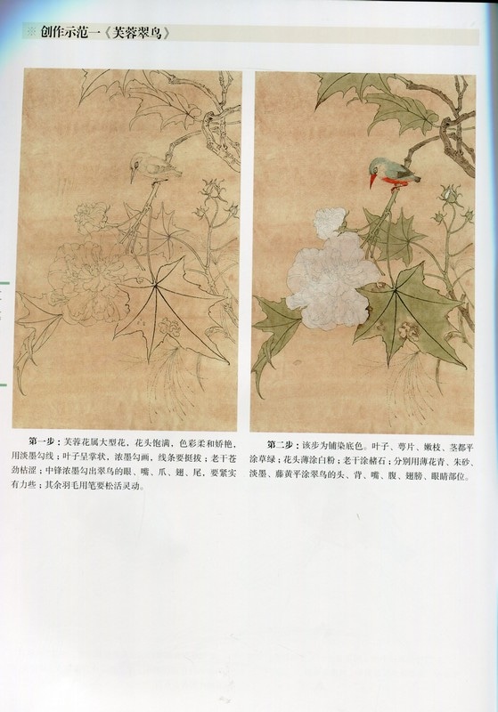 工筆花鳥5 中国画技法書 新編養心齋描摹画譜 中国絵画/工笔