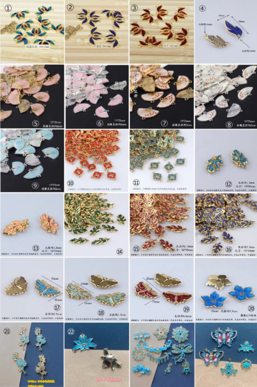 七宝焼きビーズ 滴油景泰藍 中国結びパーツ コスプレ漢服パーツ/diy&