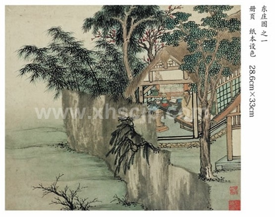 中国古美術・旧藏・近現代・吳冠中款・金箋・山水風景画・中堂掛軸・純手描き・書画 沈周(一) 呉門画派 明代の画家 中国古代画派大図範本 中国絵画/沈周(一