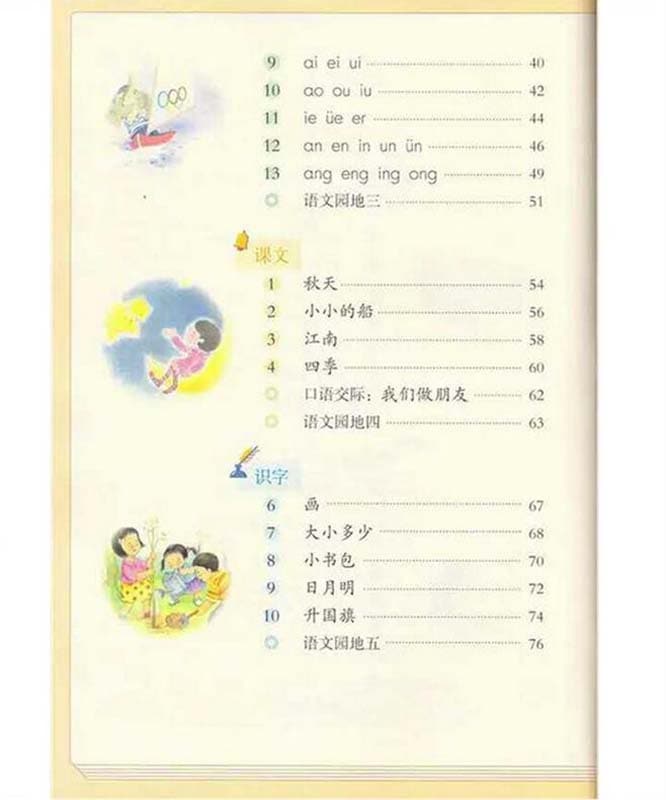 小学校一年生 国語 上冊 中国語教材 中国小学校指定教材 人教版 / 小学