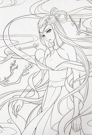 古風人物 唯美塗り絵線描集 中国語版大人の塗り絵 古 人物 唯美 色 描集 中国美術 芸術 趣味 塗り絵 線描 白描 アニメ系 塗り絵 新華書城