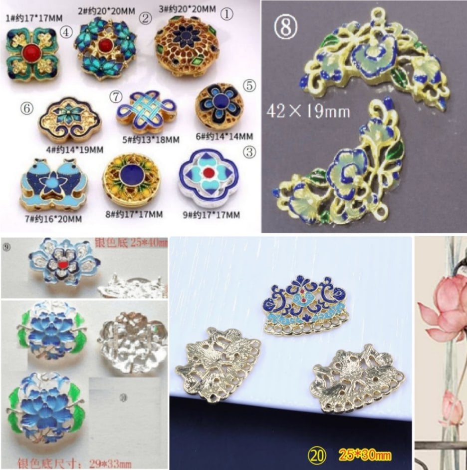 ハンドメイド アクセサリー パーツ 小さな魚 七宝焼 アジアンテイスト アクセサリーパーツ