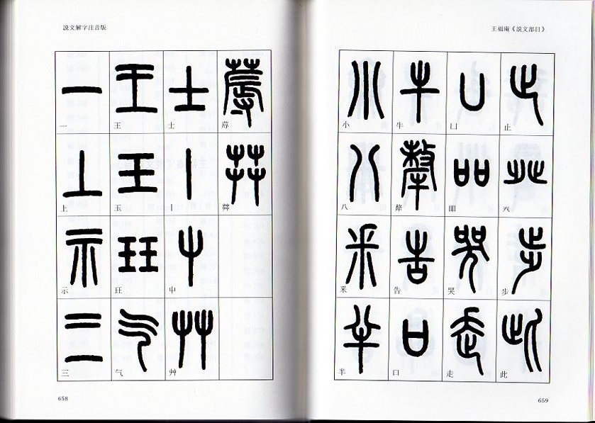 説文解字 釈文 王禔（王福庵）説文部首付 ピンイン付き繁体字