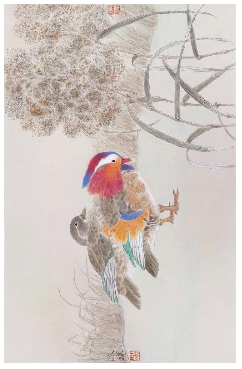 細密画法で描かれた中国の花鳥画 細密画法のニュークラシック