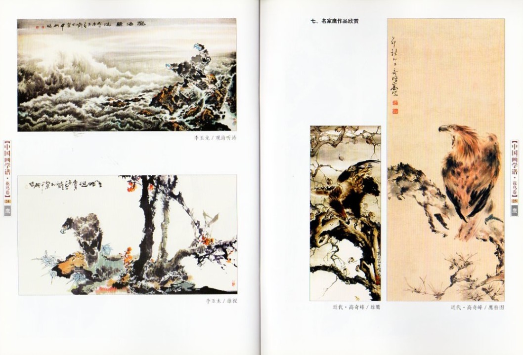 鷹 中国画学譜 花鳥巻 鷹の描き方を教える 中国画技法書/中国画