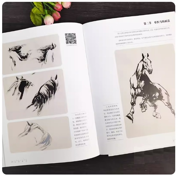 馬の描き方 中国画技法テキスト 動画で描き方を学ぶ 案頭必備 中国絵画