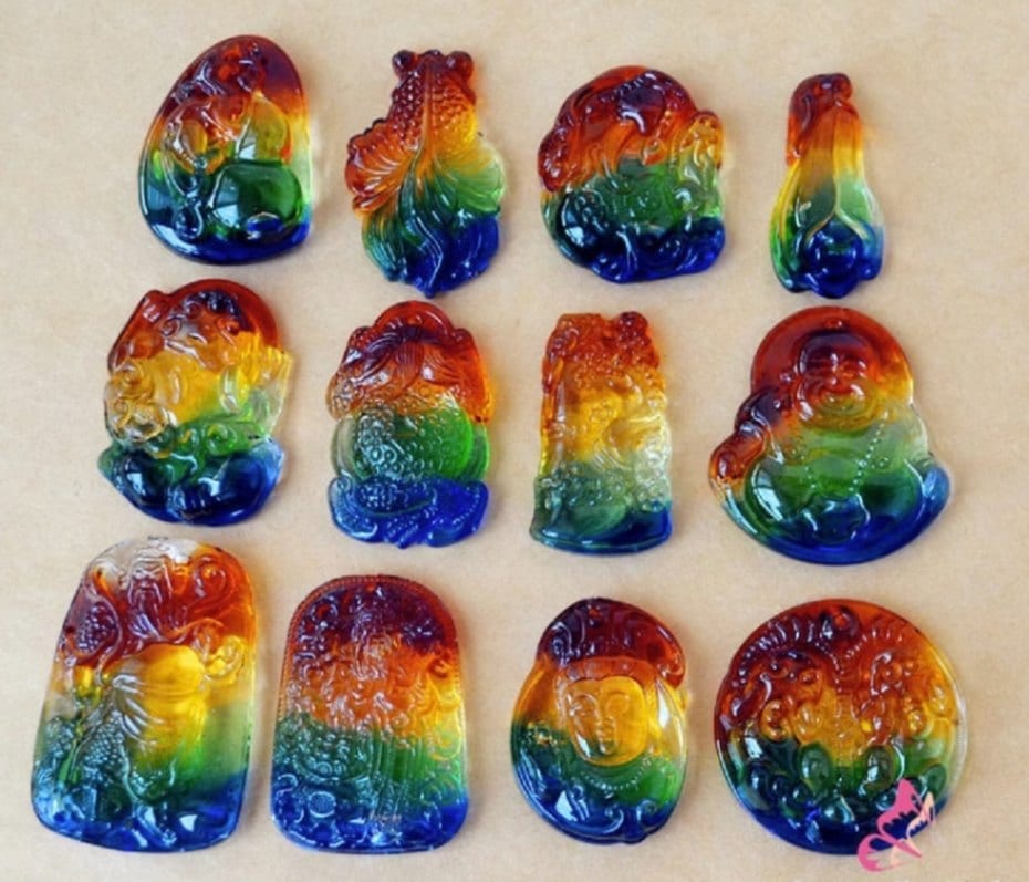 伝統工芸琉璃 貔貅（ひきゅう「豼貅」と書くこともある） 金魚 蟾蜍