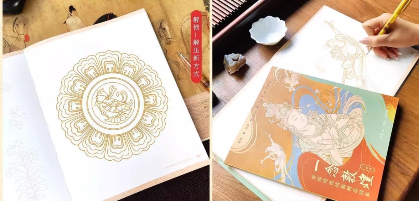 一念敦煌 敦煌壁画線描画稿 人物篇 文様篇 装飾篇 中国絵画/一念