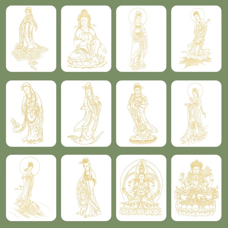 七福神、仏画、観音画、美人画8冊セット 七福神、仏画、観音画、美人画8冊セット